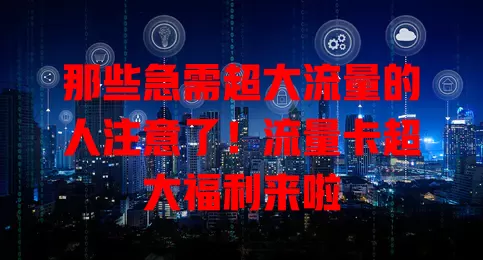 那些急需超大流量的人注意了！流量卡超大福利来啦