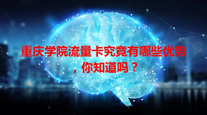 重庆学院流量卡究竟有哪些优势，你知道吗？