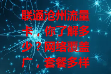 联通沧州流量卡，你了解多少？网络覆盖广，套餐多样，使用便捷，能省流量费，给你便利惊喜，沧州用户别错过！