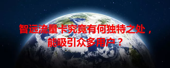 智远流量卡究竟有何独特之处，能吸引众多用户？