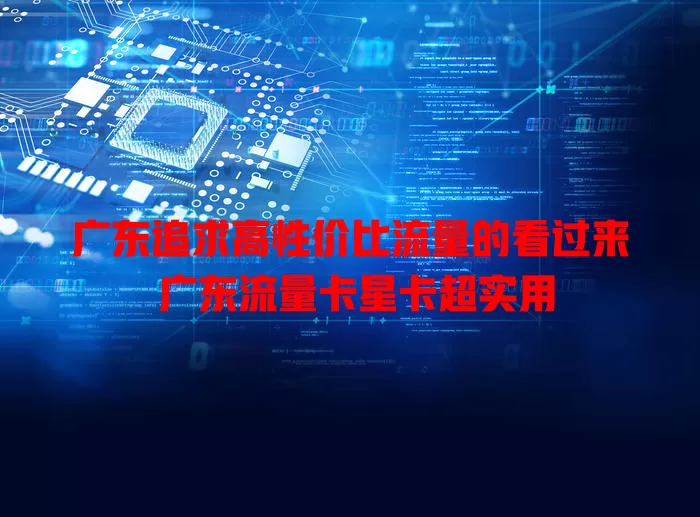 广东追求高性价比流量的看过来 广东流量卡星卡超实用