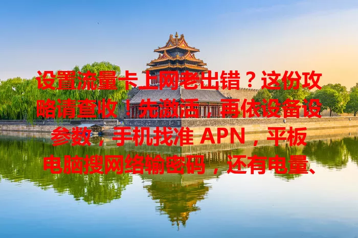 设置流量卡上网老出错？这份攻略请查收！先激活，再依设备设参数，手机找准 APN，平板电脑搜网络输密码，还有电量、插卡等细节要注意，按步骤操作就能畅享网络！