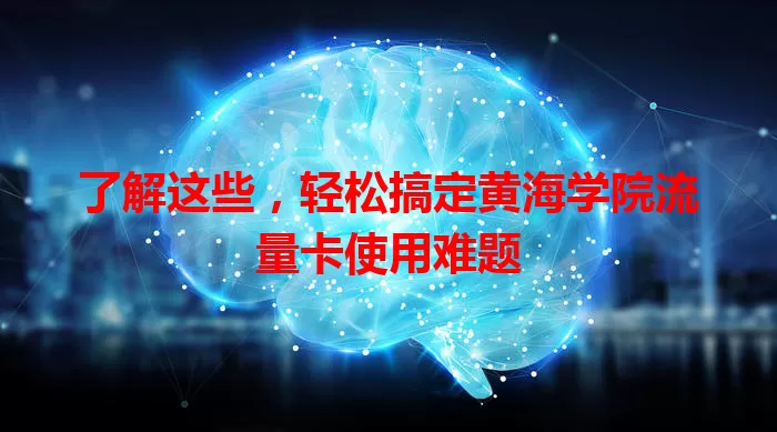 了解这些，轻松搞定黄海学院流量卡使用难题