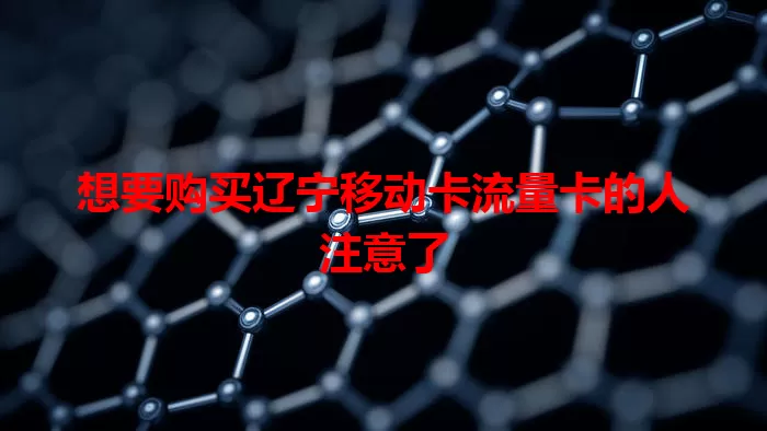 想要购买辽宁移动卡流量卡的人注意了