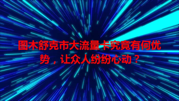 图木舒克市大流量卡究竟有何优势，让众人纷纷心动？