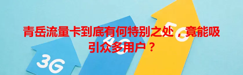 青岳流量卡到底有何特别之处，竟能吸引众多用户？