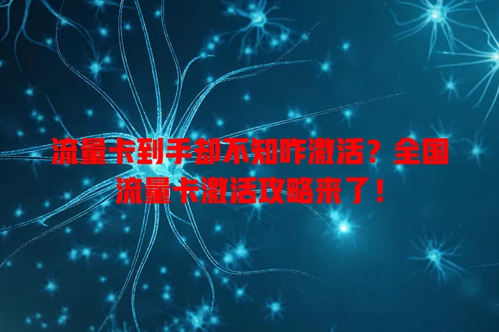 流量卡到手却不知咋激活？全国流量卡激活攻略来了！