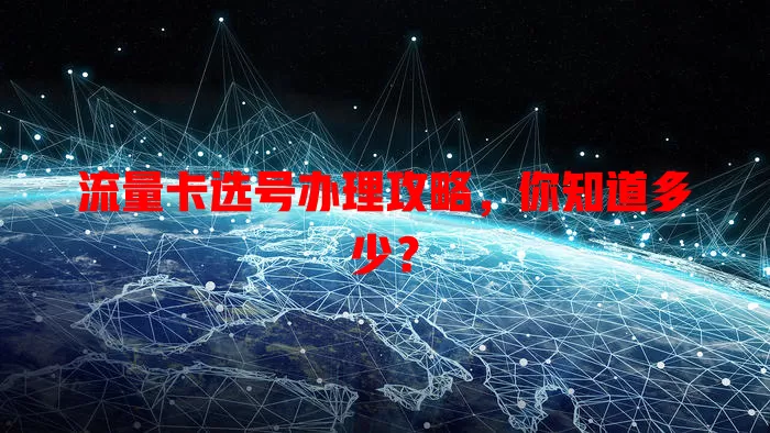 流量卡选号办理攻略，你知道多少？