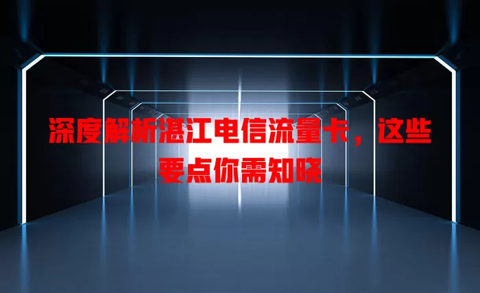 深度解析湛江电信流量卡，这些要点你需知晓