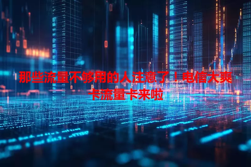 那些流量不够用的人注意了！电信大爽卡流量卡来啦