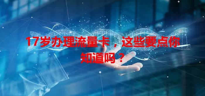 17岁办理流量卡，这些要点你知道吗？