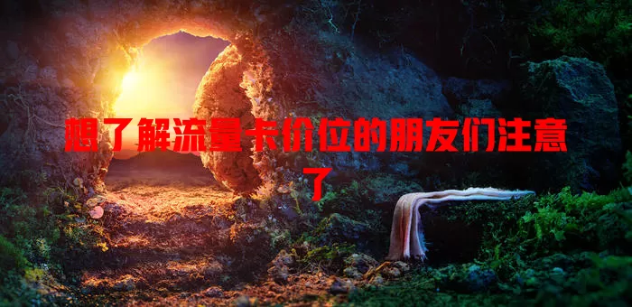 想了解流量卡价位的朋友们注意了