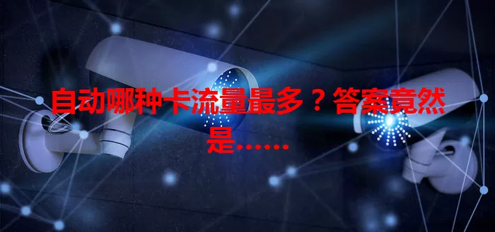 自动哪种卡流量最多？答案竟然是……