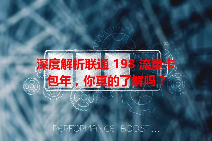 深度解析联通 198 流量卡包年，你真的了解吗？