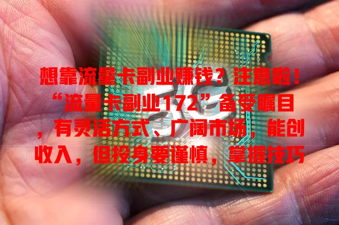 想靠流量卡副业赚钱？注意啦！“流量卡副业172”备受瞩目，有灵活方式、广阔市场，能创收入，但投身要谨慎，掌握技巧合法经营，借助它创造财富人生
