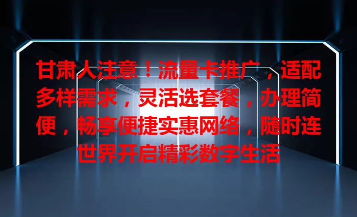 甘肃人注意！流量卡推广，适配多样需求，灵活选套餐，办理简便，畅享便捷实惠网络，随时连世界开启精彩数字生活