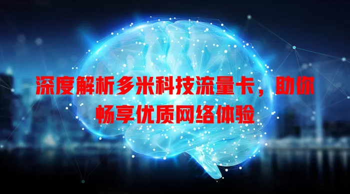 深度解析多米科技流量卡，助你畅享优质网络体验