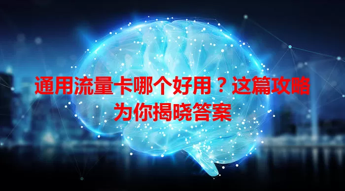 通用流量卡哪个好用？这篇攻略为你揭晓答案