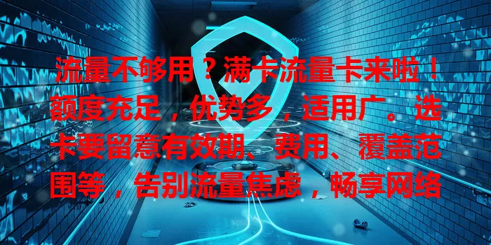 流量不够用？满卡流量卡来啦！额度充足，优势多，适用广。选卡要留意有效期、费用、覆盖范围等，告别流量焦虑，畅享网络生活