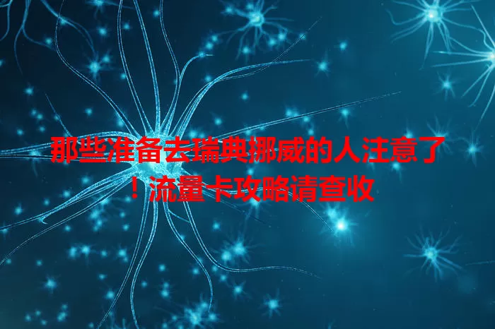 那些准备去瑞典挪威的人注意了！流量卡攻略请查收