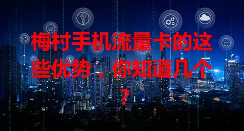 梅村手机流量卡的这些优势，你知道几个？
