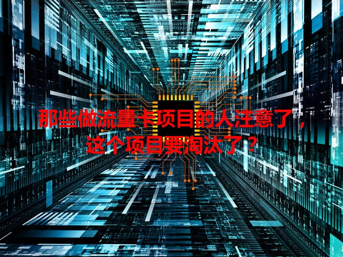 那些做流量卡项目的人注意了，这个项目要淘汰了？