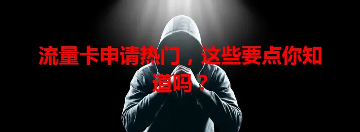 流量卡申请热门，这些要点你知道吗？