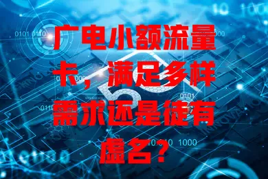 广电小额流量卡，满足多样需求还是徒有虚名？