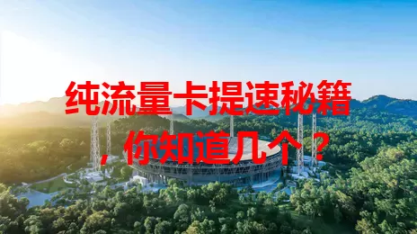 纯流量卡提速秘籍，你知道几个？