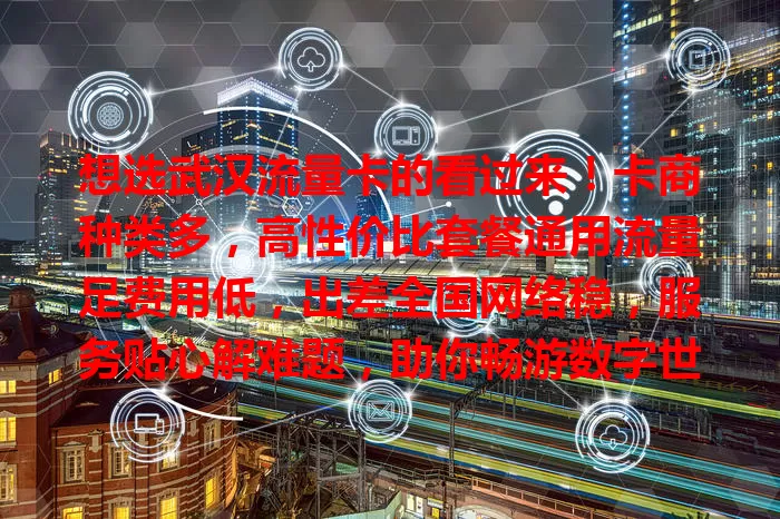 想选武汉流量卡的看过来！卡商种类多，高性价比套餐通用流量足费用低，出差全国网络稳，服务贴心解难题，助你畅游数字世界