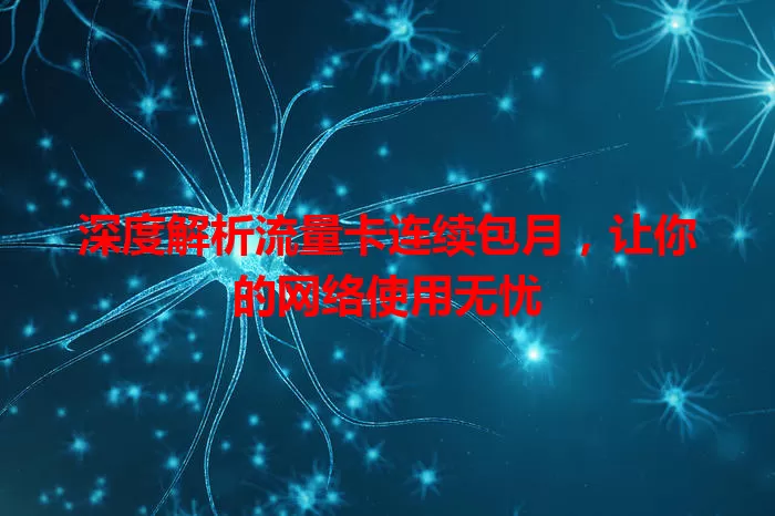 深度解析流量卡连续包月，让你的网络使用无忧