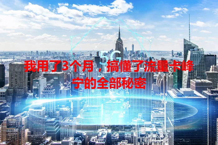 我用了3个月，搞懂了流量卡峰宁的全部秘密