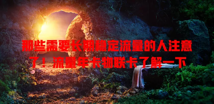 那些需要长期稳定流量的人注意了！流量年卡物联卡了解一下