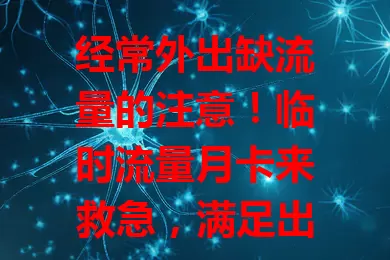 经常外出缺流量的注意！临时流量月卡来救急，满足出差、旅行等场景需求，让你畅享网络无担忧