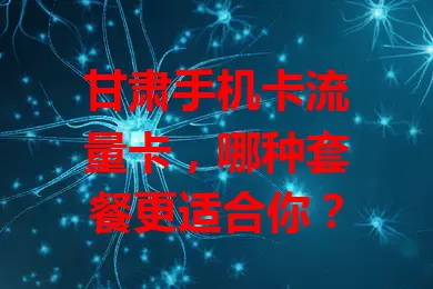 甘肃手机卡流量卡，哪种套餐更适合你？