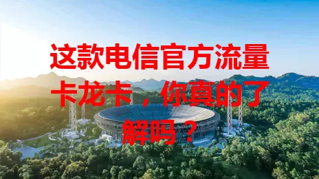 这款电信官方流量卡龙卡，你真的了解吗？