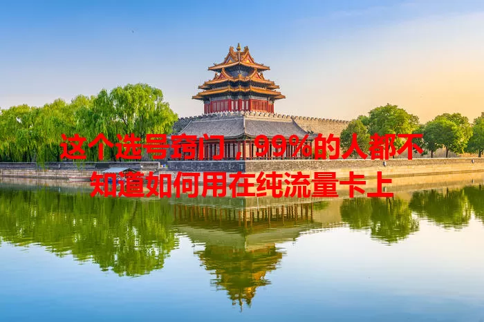 这个选号窍门，99%的人都不知道如何用在纯流量卡上