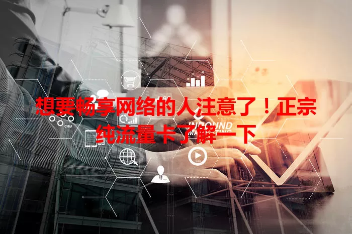 想要畅享网络的人注意了！正宗纯流量卡了解一下