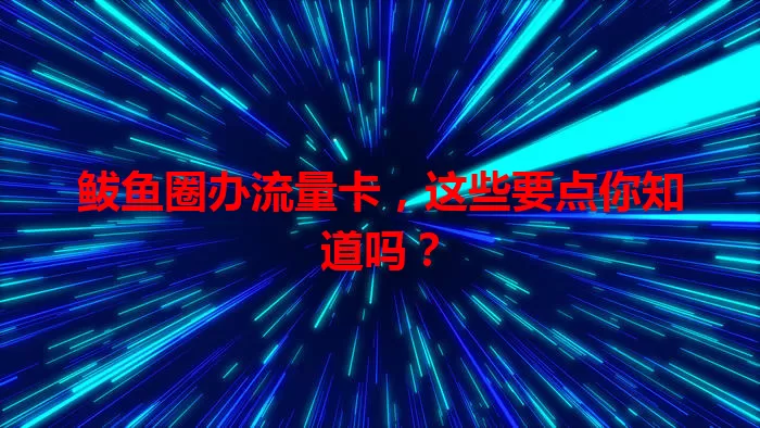 鲅鱼圈办流量卡，这些要点你知道吗？