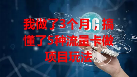 我做了3个月，搞懂了5种流量卡做项目玩法
