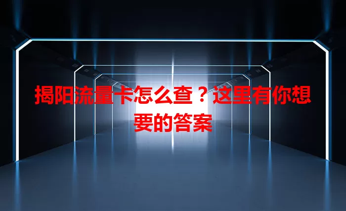 揭阳流量卡怎么查？这里有你想要的答案