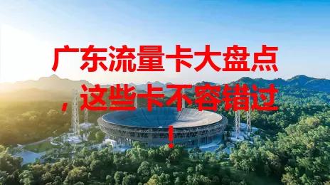 广东流量卡大盘点，这些卡不容错过！