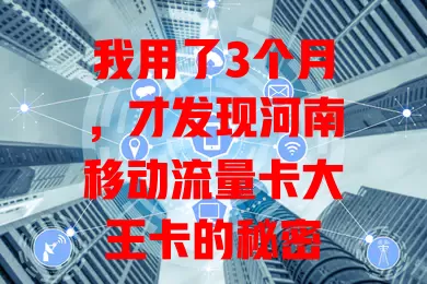 我用了3个月，才发现河南移动流量卡大王卡的秘密