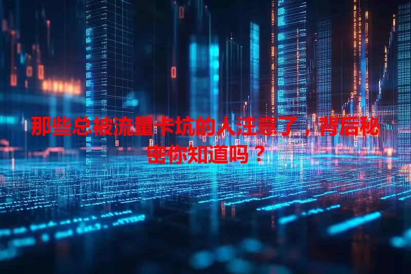 那些总被流量卡坑的人注意了，背后秘密你知道吗？