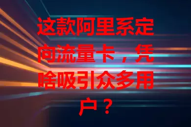 这款阿里系定向流量卡，凭啥吸引众多用户？
