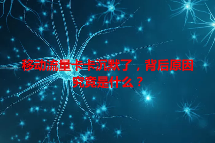 移动流量卡卡沉默了，背后原因究竟是什么？
