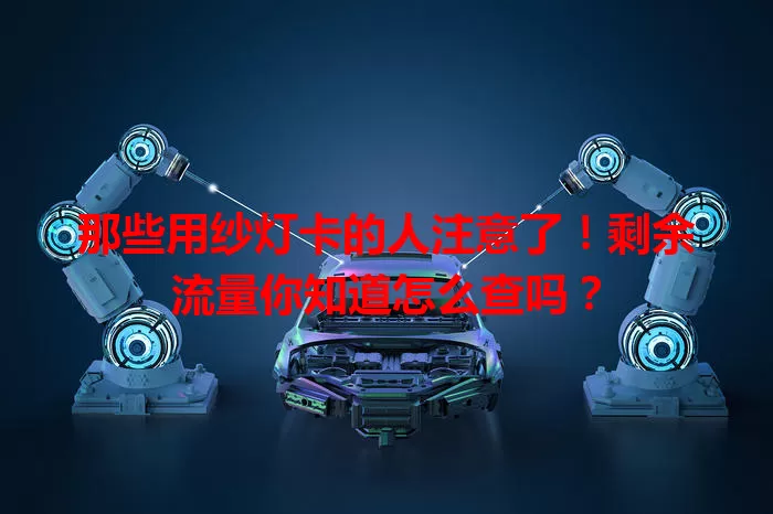 那些用纱灯卡的人注意了！剩余流量你知道怎么查吗？