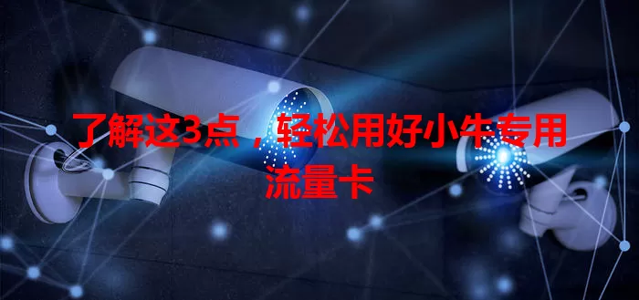 了解这3点，轻松用好小牛专用流量卡