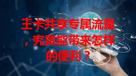 王卡共享专属流量，究竟能带来怎样的便利？