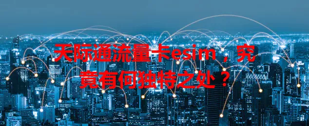 天际通流量卡esim，究竟有何独特之处？